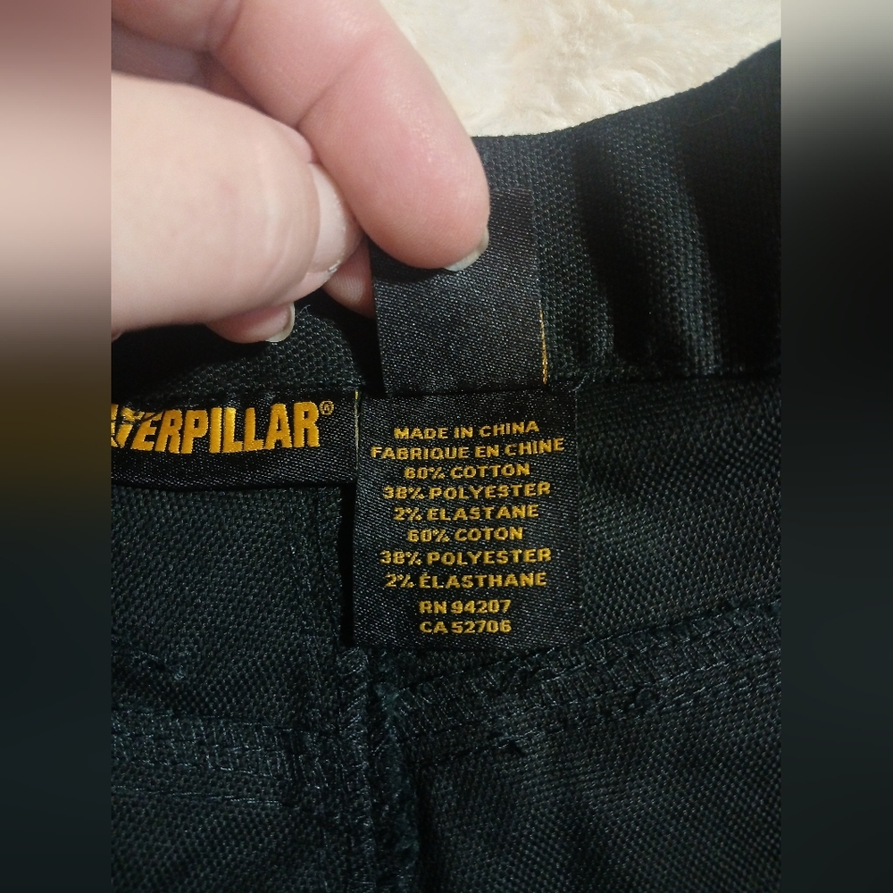 CAT Caterpillar Utility Pants Mens 40×32 Black Stretch Canvas Work Cargo NWT - Picture 12 of 13